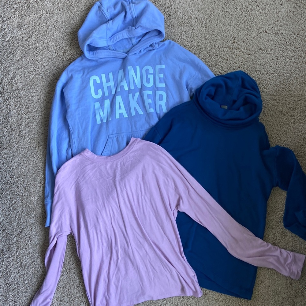Bundle- 3 Athleta Girl tops- size 8-10